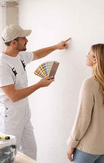 Consultation and color selection during home estimate